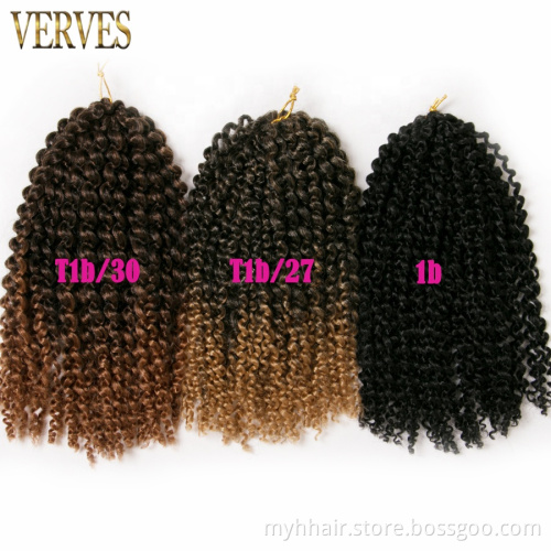 bug crochet braids hair 60g/pack synthetic 12 inch curly Braid ombre braiding hair extentions brown,black,afro curl marley braid